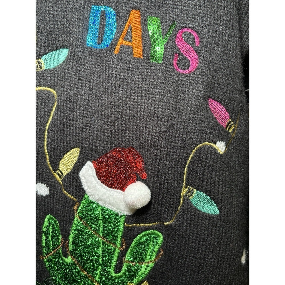 Holiday Time "Happy Llama Days" Black Christmas sweater Size  2X 20W-22W - Picture 5 of 10